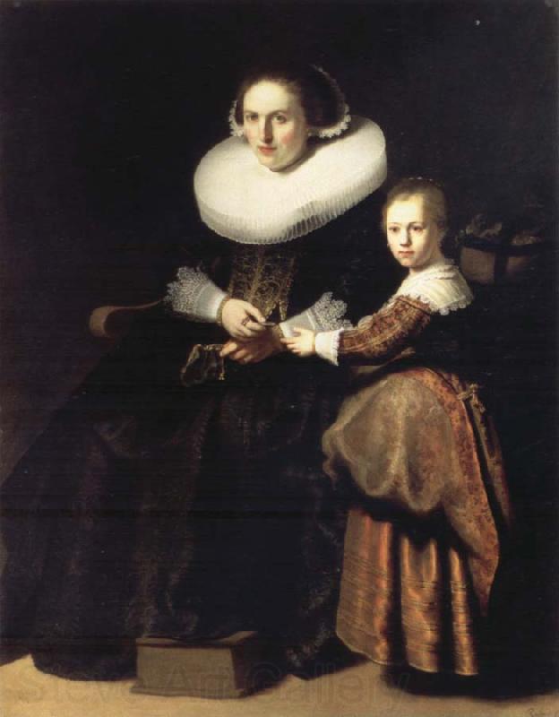 REMBRANDT Harmenszoon van Rijn Susana van Collen,Wife of Jean Pellicorne,and Her daughter Eva France oil painting art